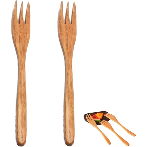 MKEUDQ-Wood Fork for Cooking, Meat Serving Forks Salad Servers Spaghetti Forks for Eating Cooking