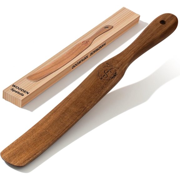 MKEUDQ-Wooden Spatula 11 Spurtle for Sourdough Tools & Accessories Wood for Baking, Mixing & Scraping Sourdough Whisk & Jar Spatula for Cooking (01)