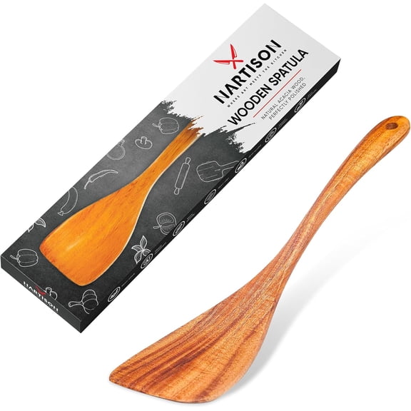 MKEUDQ-Wooden Spatula For Cooking, Natural Acacia Wooden Spatula, Kitchen Spatulas For Nonstick Cookware, Eggs Flipper, Heat Resistant spatula, Kitchen Utensil Set