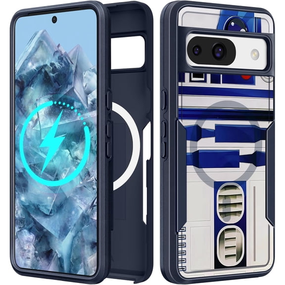 MKEUDQ-for Google Pixel 8A Case 6.1 Inch - Compatible with MagSafe Women Girls Boys Cute Magnetic Protective Cover Cool Blue Unique Heavy Duty Shockproof Design for Google Pixel 8A Phone Cases