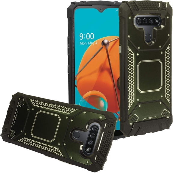 MKEUDQ-for LG K51, LG Reflect (LM-K500) - Aluminum Metal Hybrid Phone Case - ZY1 Dark Green