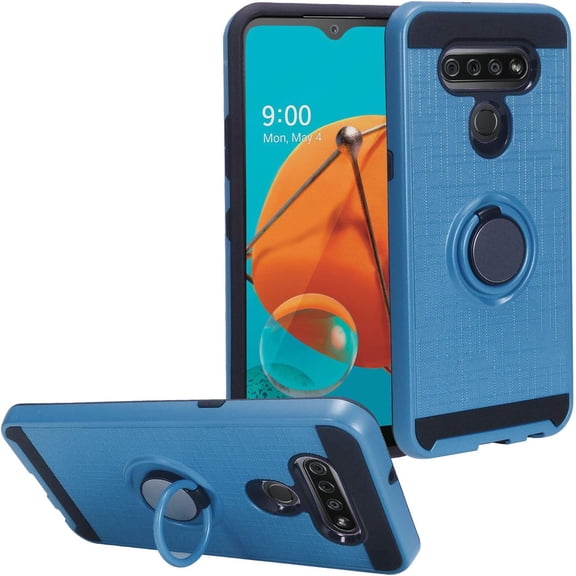 MKEUDQ-for LG K51, LG Reflect (LM-K500) - Hybrid Phone Case w/Ring Stand - RS2 Navyblue