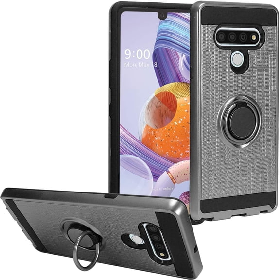 MKEUDQ-for LG Stylo 6 LM-Q730 (2020) - Hybrid Phone Case w/Ring Stand - RS2 Gray