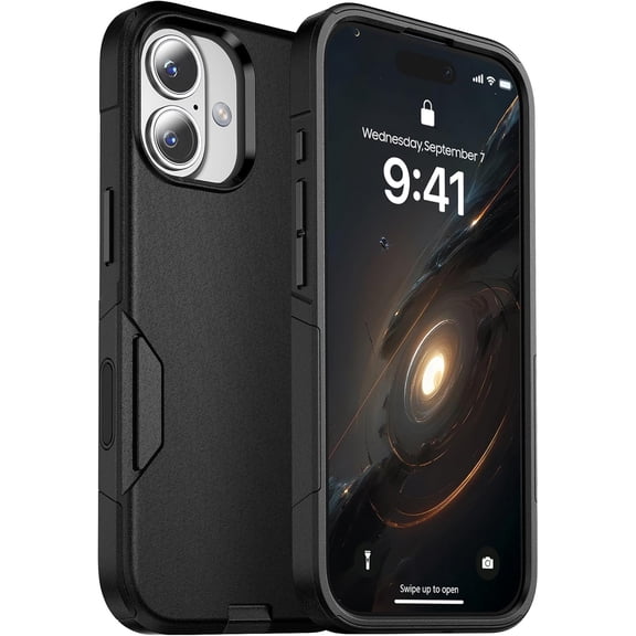 MKEUDQ-for iPhone 17 Case [Heavy Duty Protection][Compatible with MagSafe][Military Grade Drop Protection][Shockproof] with Non-Slip Removable Phone Cover 6.3''-Black