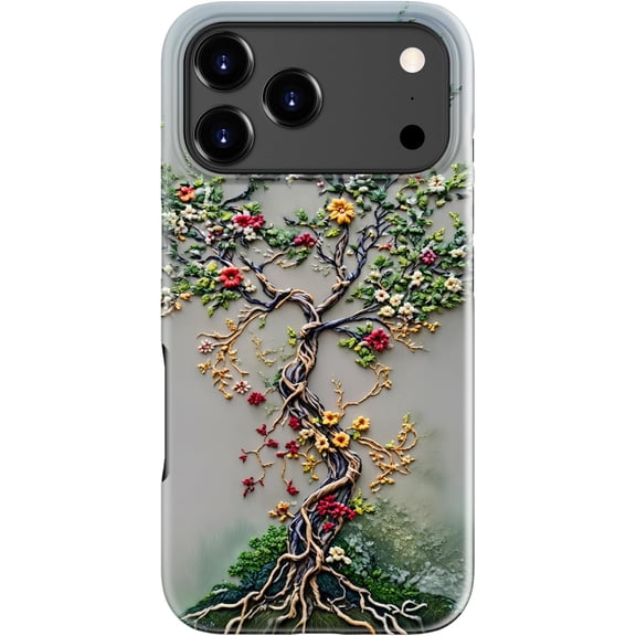 MKEUDQ-for iPhone 17 Case - Wireless Charging Compatible - Dual-Layer Hard Shell + Silicone Cover - Shockproof Protective Phone Case with Trendy Designs for Women - Clouds and Water