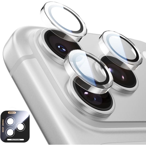 MKEUDQ-for iPhone 17 Pro Max/17 Pro Camera Lens Protector [Alignment Kit&1:1 Invisible Fit] 9H Aerospace Tempered Glass, Ultra HD, Metal Individual Ring, Set of 2,Clear