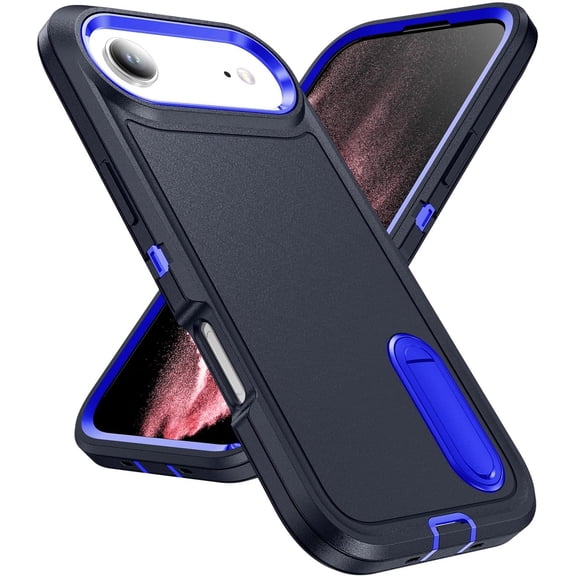 MKEUDQ-for iPhone Air Case with Stand, Heavy Duty Protection Shockproof Anti-Scratch Slim Lightweight Protective Sturdy Hard Cover for iPhone Air 6.5 Inch, Blue/Sapphire Blue