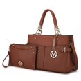 thumbnail image 1 of MKF COLLECTION by Mia K. Women's High-Quality Vegan Leather Satchel Handbag, Cognac, 2-Piece, 1 of 12