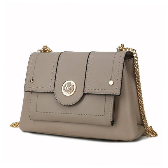 MKF Collection Aiden Vegan Leather Women's Shoulder Bag, Sleek Crossbody Purse Handbag by Mia K - Taupe