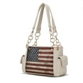 thumbnail image 1 of MKF Collection Alaina Womens Shoulder Bag Vegan Leather USA Flag Beige Handbags Purse by Mia K, 1 of 7