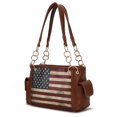 thumbnail image 1 of MKF Collection Alaina Womens Shoulder Bag Vegan Leather USA Flag Brown Handbags Purse by Mia K, 1 of 7