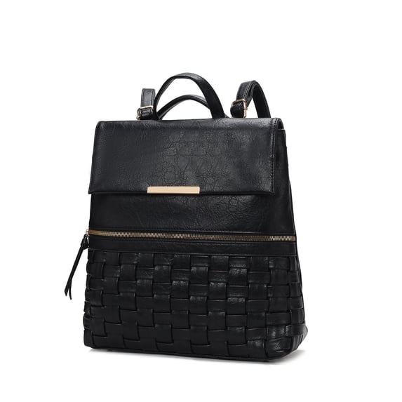 MKF Collection Alba Women Convertible Backpack Bag Vegan Leather Bookbag Purse Handbag Fashion Travel Daypack Bag by Mia K - Black