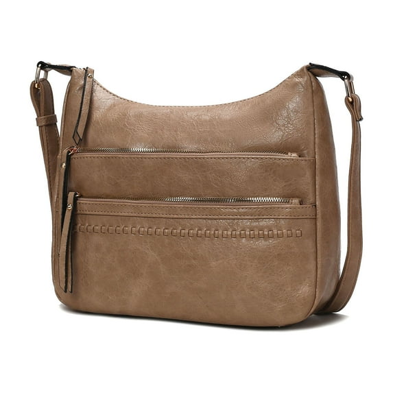 MKF Collection Alia Women Shoulder Bag Vegan Leather Handbag Crossbody Bag by Mia K - Taupe Beige