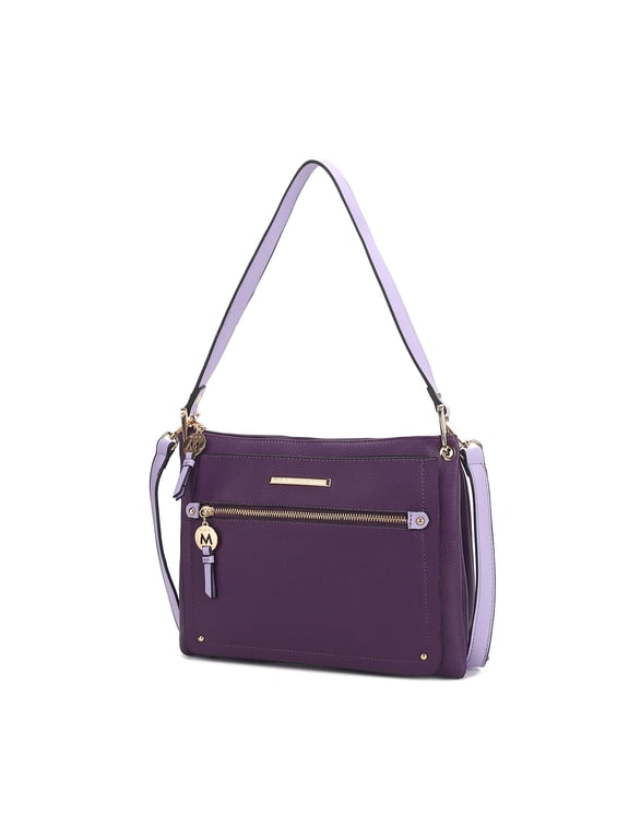Aliyah shoulder women’s bag vegan leather versatile design, functional everyday use purse by Mia K. - Purple Lavender