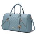 thumbnail image 1 of MKF Collection Allegra Vegan Leather Women's Duffle Bag, Functional Weekender Purse Handbag by Mia K - Denim Blue, 1 of 10
