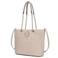 thumbnail image 1 of MKF Collection Alyne Vegan Leather Women's Shoulder Bag, Fashion Tote Purse Handbag by Mia K - Beige, 1 of 9