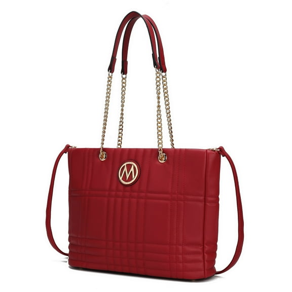 MKF Collection Alyne Vegan Leather Women's Shoulder Bag, Fashion Tote Purse Handbag by Mia K - Red