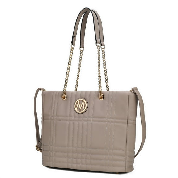 MKF Collection Alyne Vegan Leather Women's Shoulder Bag, Fashion Tote Purse Handbag by Mia K - Taupe