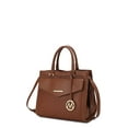 thumbnail image 1 of MKF Collection Alyssa Vegan Leather Women's Multi Pocket Satchel Handbag by Mia K. - Cognac, 1 of 6