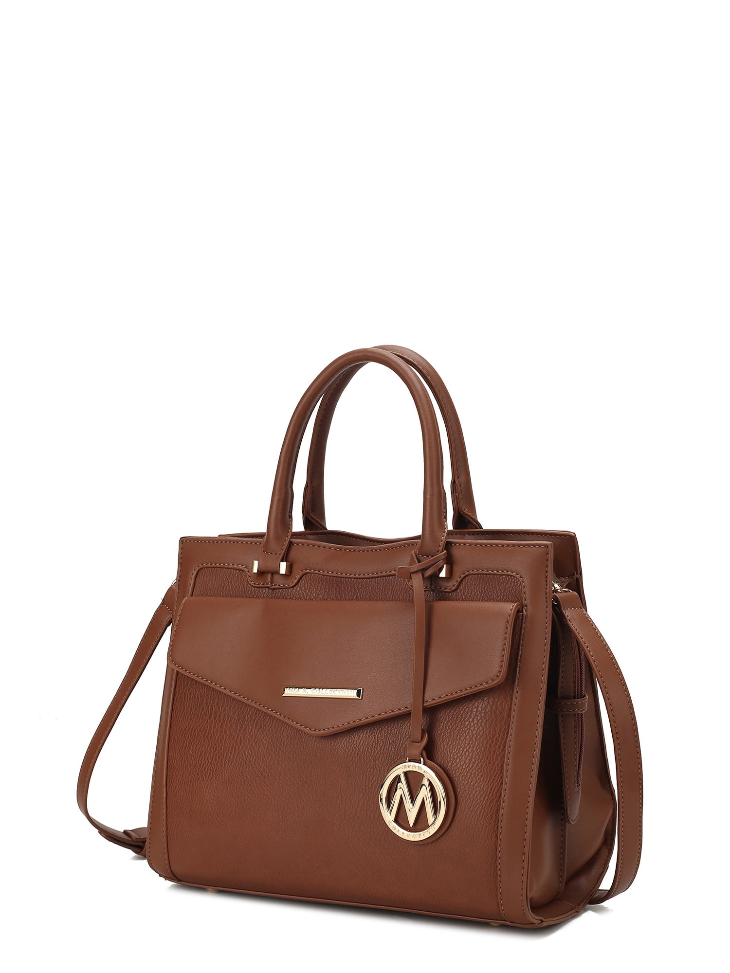 Cognac satchel handbag deals