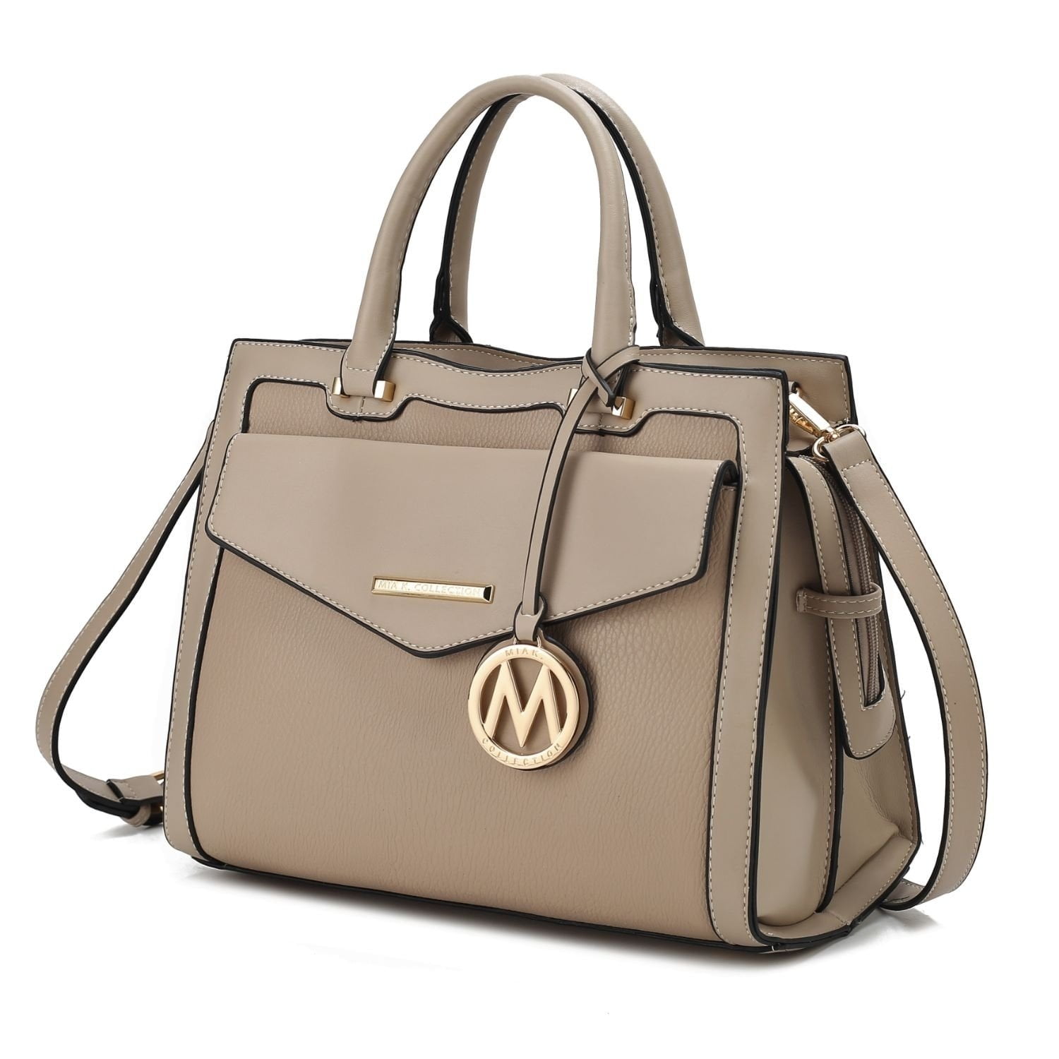MKF Collection Vegan Leather Satchel Handbag For Women - Large Shoulder Bag Purse With Multiple Pockets