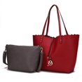 thumbnail image 1 of MKF Collection Amahia Women’s Vegan Leather Reversible Shopper Tote Bag with Crossbody Pouch by Mia K - Red Charcoal, 1 of 9