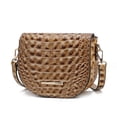 thumbnail image 1 of MKF Collection Amalia Crossbody Bag Solid Croc-Embossed Vegan Leather Shoulder Bag Handbag by Mia K- Taupe, 1 of 6