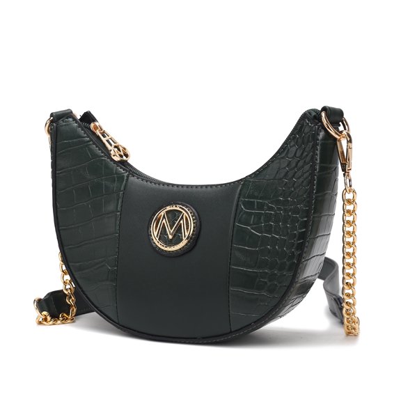 MKF Collection Amira Women’s Crocodile Embossed Vegan Leather Shoulder Bag, Crossover by Mia K - Green