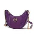 thumbnail image 1 of MKF Collection Amira Women’s Crocodile Embossed Vegan Leather Shoulder Bag, Crossover by Mia K - Purple, 1 of 9
