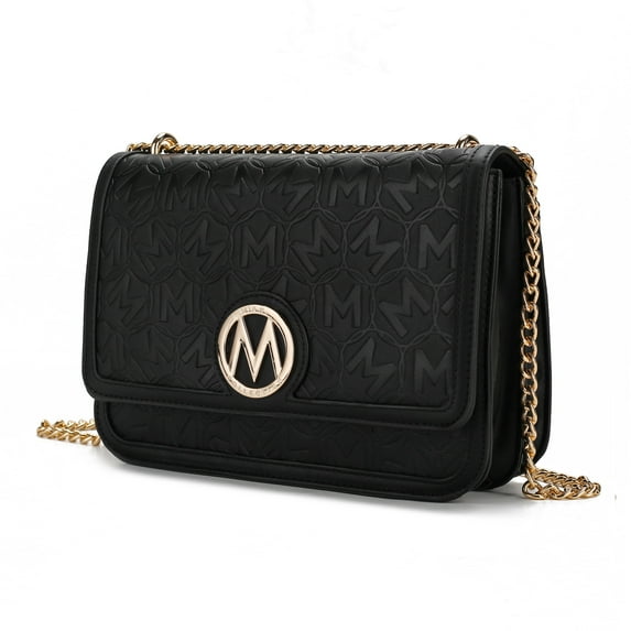 MKF Collection Amiyah Women's Crossbody Bag Vegan Leather Chain strap Shoulder Bag By Mia K - Black