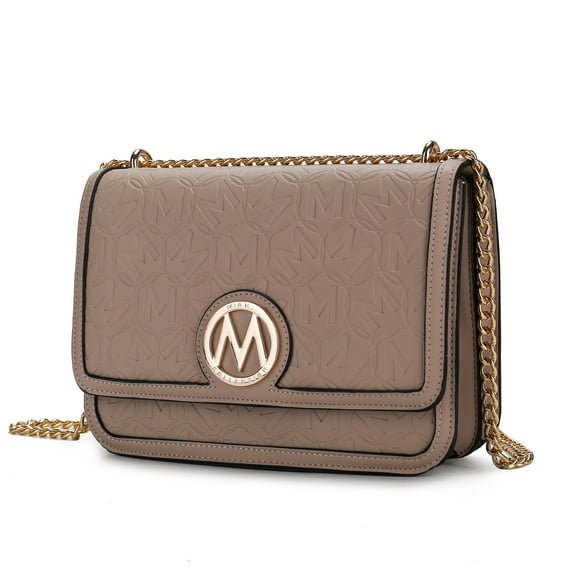 MKF Collection Amiyah Women's Crossbody Bag Vegan Leather Chain strap Shoulder Bag By Mia K - Taupe