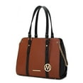 thumbnail image 1 of MKF Collection Amy Color Block Vegan Leather Women's Tote Bag by Mia K. - Cognac, 1 of 9