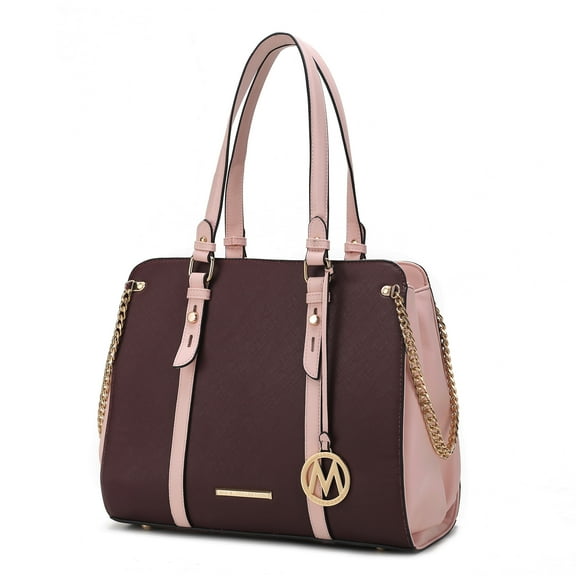 MKF Collection Amy Vegan Leather Women's Tote Bag, Stylish Hobo Purse Handbag by Mia K - Burgundy