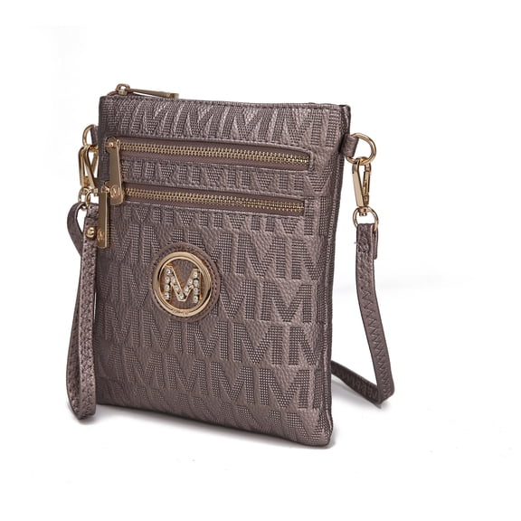 MKF Collection Andrea Women's Crossbody Bag, Chic Crossover Purse Handbag by Mia K - Pewter