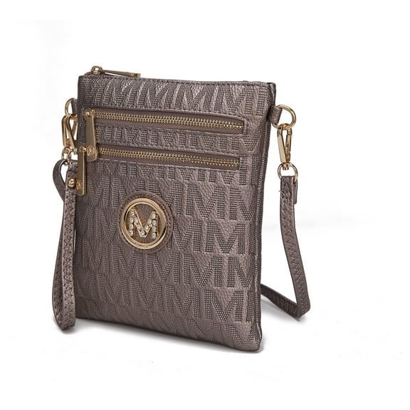 MKF Collection Andrea Women's Crossbody Bag, Chic Crossover Purse Handbag by Mia K - Pewter