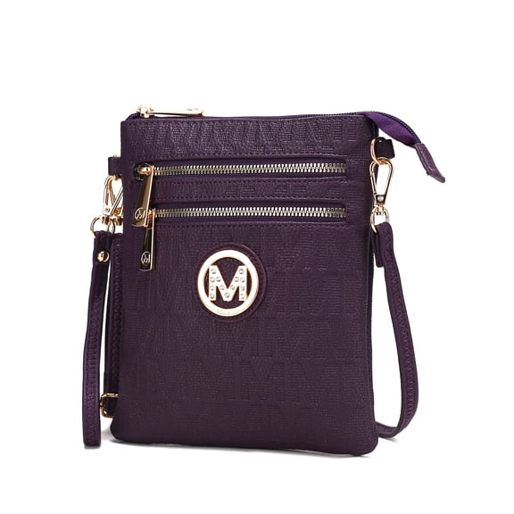 MKF Collection Andrea Women's Crossbody Bag, Chic Crossover Purse Handbag by Mia K - Purple