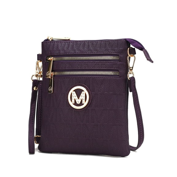 MKF Collection Andrea Women's Crossbody Bag, Chic Crossover Purse Handbag by Mia K - Purple