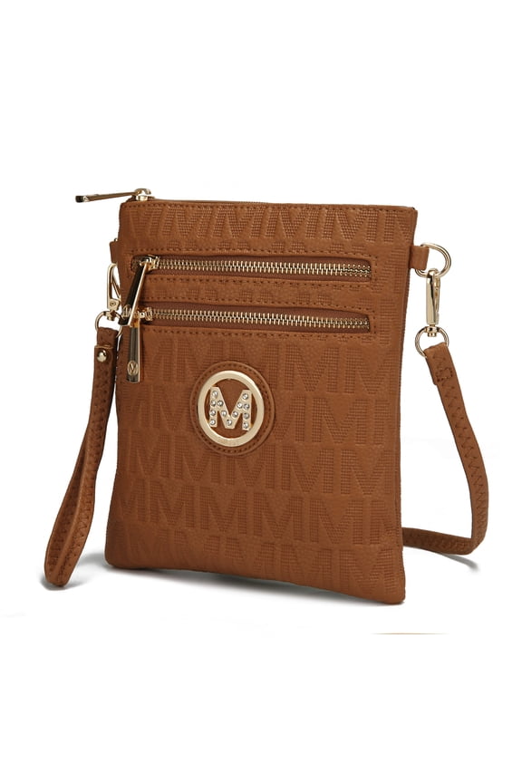 Andrea Women's Crossbody Bag, Chic Crossover Purse Handbag by Mia K - Tan