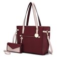 thumbnail image 1 of MKF Collection Andrys Vegan Leather Women's Tote Bag, Sleek Shoulder Purse Handbag & Wristlet Wallet 2 pcs by Mia K - Wine Blush, 1 of 11