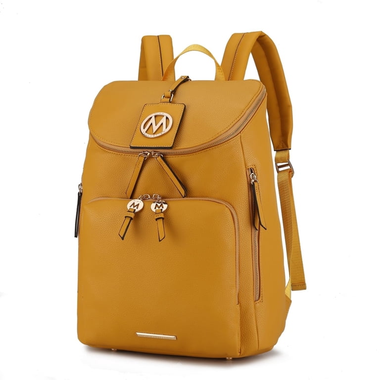 Michael Kors Yellow Leather Backpack Spacious Design MICHAEL KORS ERIN MEDIUM BACKPACK PEBBLED LEATHER YELLOW  main image 3