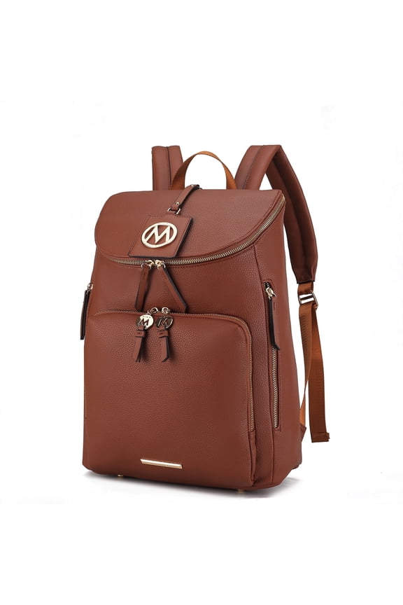 Angela Women Backpack, Handbag Purse For Travel and School Daypack Bag by Mia K - Cognac Brown