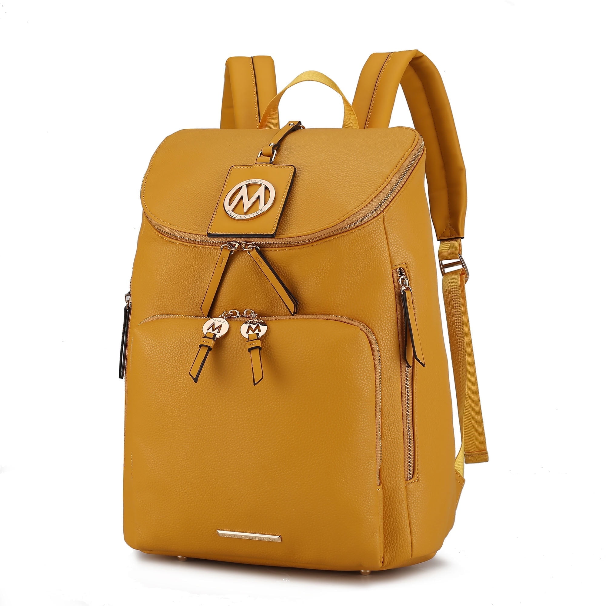 Michael Kors Mustard Yellow Leather Backpack MICHAEL KORS ERIN MEDIUM BACKPACK PEBBLED LEATHER YELLOW  main image 4