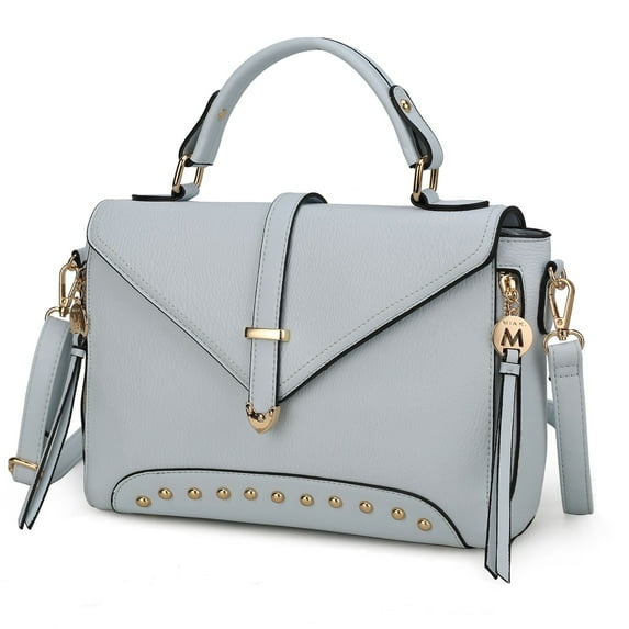 MKF Collection Angela Women Satchel Bag Vegan Leather, Crossover Purse Handbag by Mia K - Baby Blue