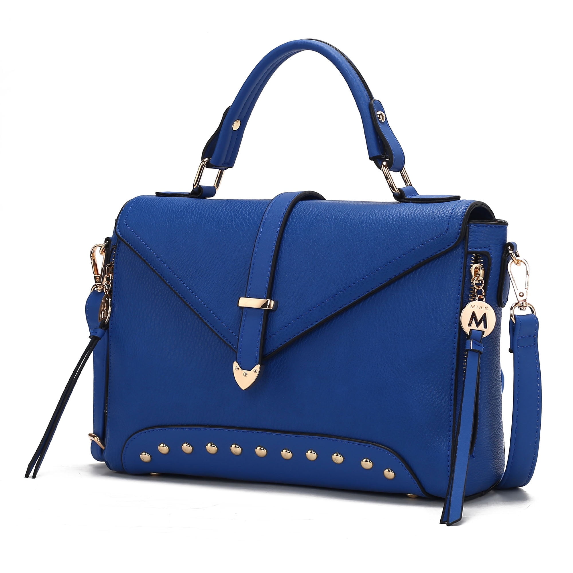 MKF Collection Vegan Leather Reversible Tote & Pouch Bag For Women – Crossbody Strap, Multiple Pockets