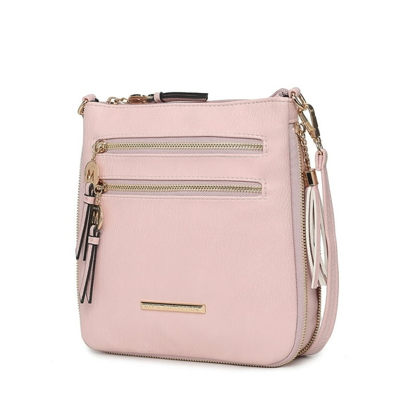 MKF Collection Angelina Crossbody Shoulder Women's Handbag Purse Vegan Leather, Versatile Bag Multi Pockets by Mia K- Pink