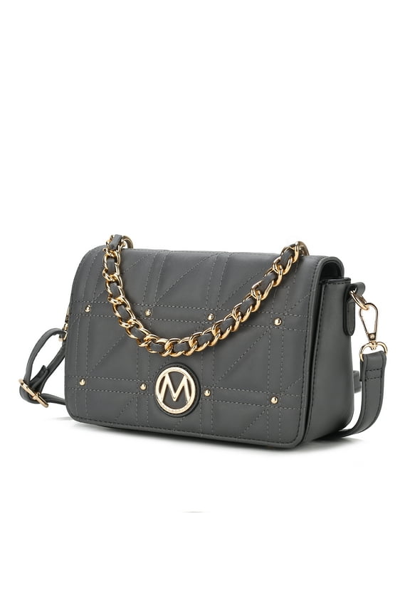 Arabella Vegan Leather Women's Shoulder Bag, Fashion Crossbody Purse Handbag by Mia K - Charcoal Gray