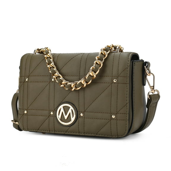 MKF Collection Arabella Vegan Leather Women's Shoulder Bag, Fashion Crossbody Purse Handbag by Mia K - Olive