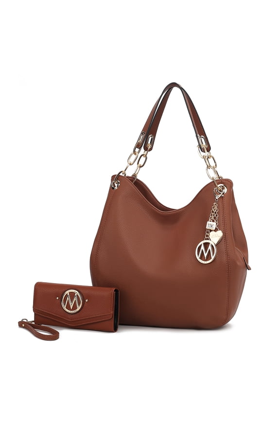 Ashley Women's Hobo Bag with Wristlet Wallet, Vegan Leather Shoulder Bag Handbag Purse Set by Mia K
