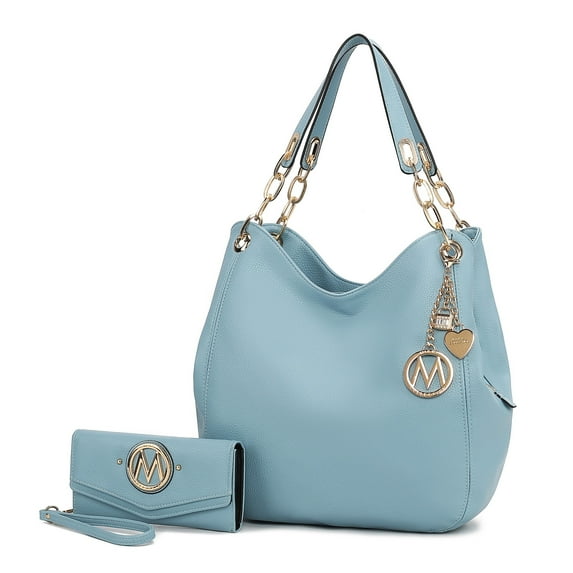 MKF Collection Ashley Women's Hobo Bag with Wristlet Wallet, Vegan Leather Shoulder Bag Handbag Purse Set by Mia K