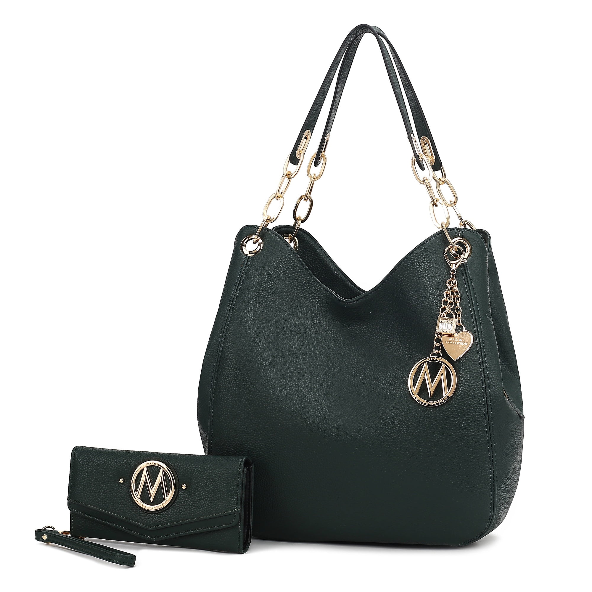 ★ Fallett★ posh bag black FA2301BG06BK MKF Collection Lina Women's Tete Bag & Wallet Set, Vegan